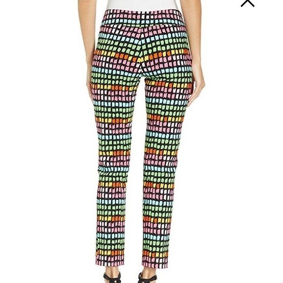 Krazy Larry Pants Womens 12 Black Rainbow Box Pull On Stretch Cropped Colorful - Picture 3 of 8